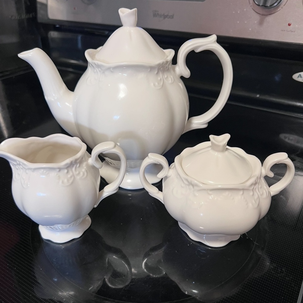 Elegant White Tea Set